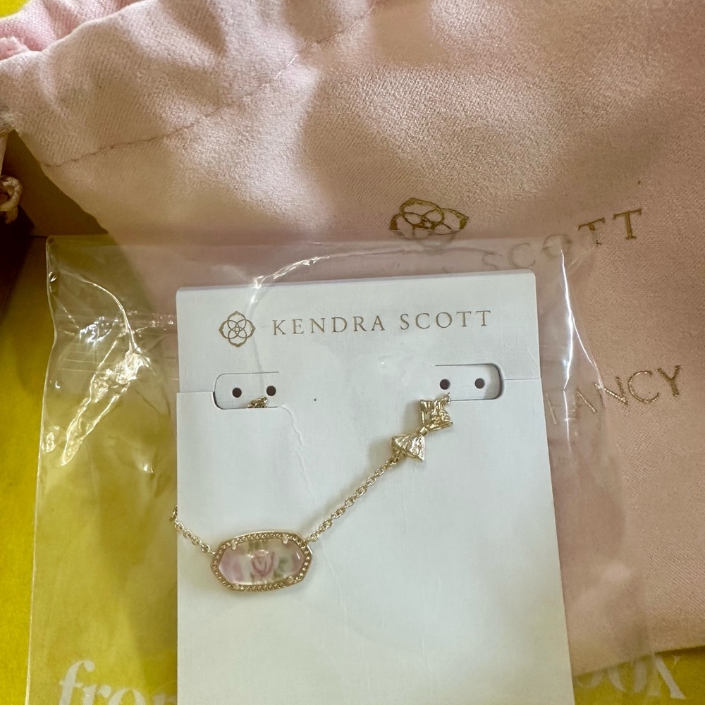 🎀Kendra Scott x LoveShackFancy 🎀 Elisa in Marie Pink Heirloom new with bag - Picture 8 of 15